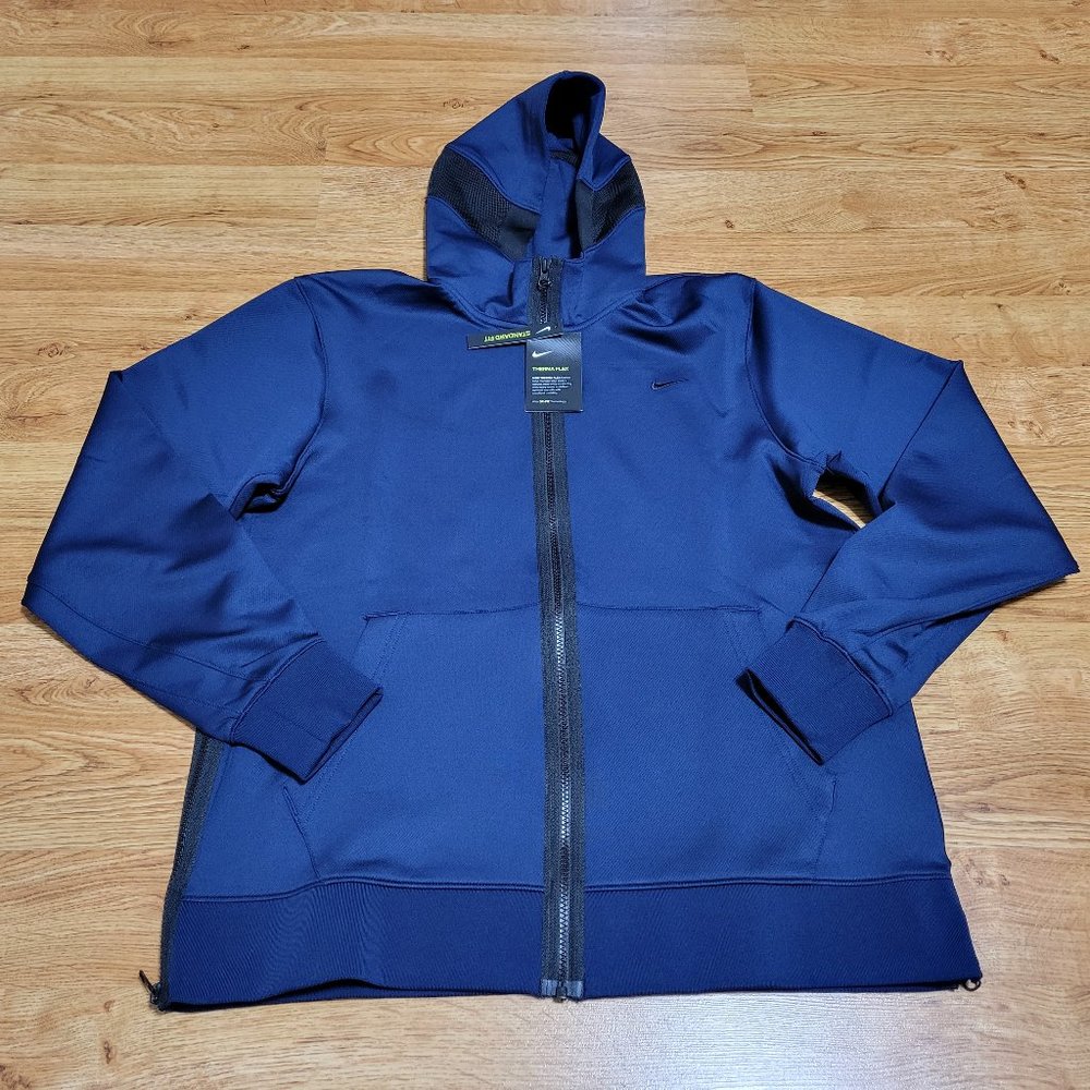 Nike Showtime Full-zip Hoodie Navy DRI-FIT   CK6548-419   MENS SIZE LARGE